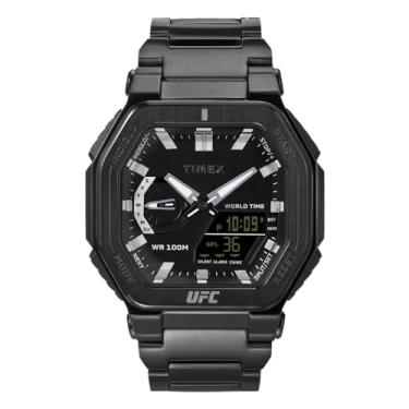 Imagem de Timex Relógio masculino UFC Colossus 45 mm - pulseira preta com mostrador preto e caixa preta, Preto
