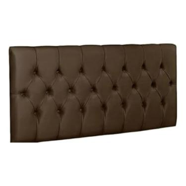 Imagem de Cabeceira de Cama Quarto Casal 140cm Capitonê Dormitório Suporte Fixação Na Parede(Suede Marrom)