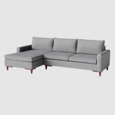 Imagem de Sofá Chaise Viena em Linho Cinza Médio 2,70m  - Home Mobily