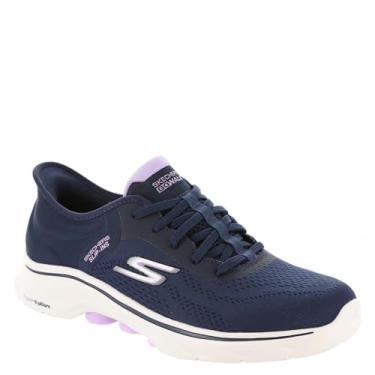 Imagem de Skechers Tênis feminino Go Walk 7 Valin Hands Free, Azul-marinho/lavanda, 39