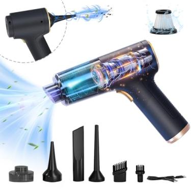 Imagem de Nosader Aspirador de pó portátil para carro, sem fio e espanador de ar, aspirador portátil de alta potência 12000PA para carro, casa, escritório, animal de estimação, aspirador de mão recarregável