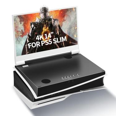 Imagem de G-STORY Monitor portátil de 15,6 polegadas IPS 4K 60Hz para jogos, integrado com PS5 Slim (não incluído) 3840×2160 com 2 portas HDMI, FreeSync, 2 alto-falantes estéreo multimídia embutidos
