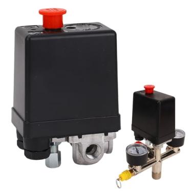 Imagem de Chave de Pressão do Compressor de Ar, Regulador de Pressão Preciso Controle Automático, Interruptor Vertical de 4 Vias AC240V, Ideal para Manutenção e Substituição, Compatível
