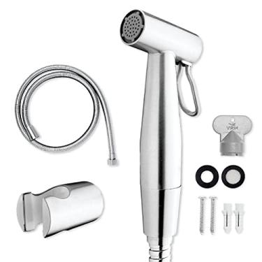 Imagem de VRH Pulverizador de bidê para vaso sanitário e pulverizador de fraldas de pano de bebê, spray portátil Shattaf bidê para vaso sanitário com aço inoxidável e acessórios completos FXVH0-0040ES