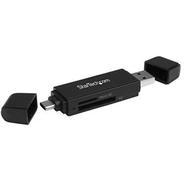 Imagem de StarTech.com Leitor de cartão de memória USB – Leitor de cartão SD USB 3.0 – Compacto – 5 Gbps – Leitor de cartão USB – Adaptador MicroSD USB (SDMSDRWU3AC)