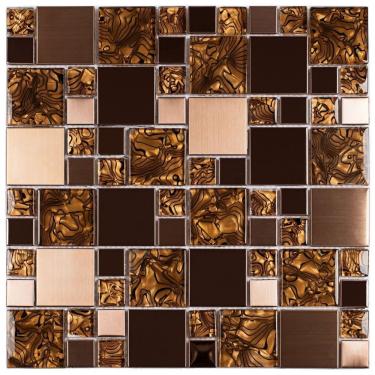 Imagem de Pastilha De Aço Inox Metal Glass Mosaic Espelhado/escovado
