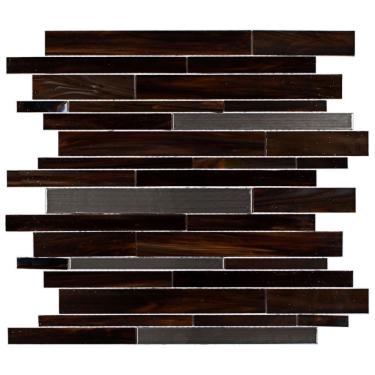 Imagem de Pastilha De Vidro Com Metal Caravaggio 34,9 X 29,9cm Marrom Escuro