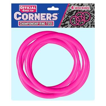 Imagem de CORNERS Championship Ring Toss – Conjunto de anéis oficial de 4 peças para uso interno e externo. Anéis flexíveis de polipropileno para brincadeiras internas e externas. Conjuntos verde, laranja e