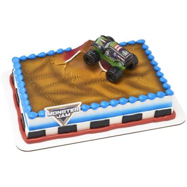 Imagem de Cake Decorating Monster Jam Grave Digger Truck Cake Topper Green/Black, 4.61 x 4.02 x 2.09 inches