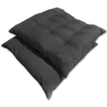 Imagem de Kit 02 Almofadas Assento Futon Flat Para Cadeira 40x40 Cinza Escuro