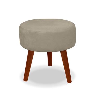 Imagem de Puff Redondo Decorativo Danny Bege Pés Palito