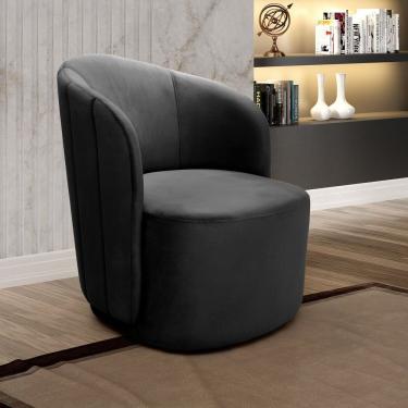 Imagem de Poltrona Concha Stela Decoração Moderna Sala, Recepção, Escritório Preto