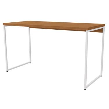 Imagem de Mesa Escrivaninha Retangular Li003 Industrial sem Gavetas MDF 136 cm Branco para Escrit...