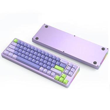 Imagem de ATTACK SHARK Teclado Mecânico Sem Fio M71 75% Tkl, Cnc Totalmente Em Alumínio, Bt5.0/2.4G/Usb-C, Troca A Quente, Led Rgb, Para Jogos Nkro, 4600 Mah, Interruptor Linear Pré-Lubrificado, Suporte De Ve
