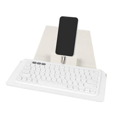 Imagem de GEEKRIA Capa Compacta Com Teclado Geekria, De Viagem Couro Vegano Suporte Para Celular E Tablet, Compatível Magic Keyboard, Logitech Pebble Keys 2 K380S / K380 (Branco)