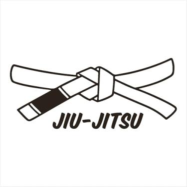 Imagem de Adesivo Faixa Jiu-Jitsu Decoração Mma Luta MMA UFC Arte Suave (PRETO, 70,5x30cm)
