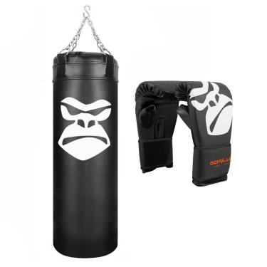 Imagem de Saco Boxe Profissional Boxe 90 Cm + Luva Bate Saco PRO Adulto Muay Thai Treino Equipamento Gorilla