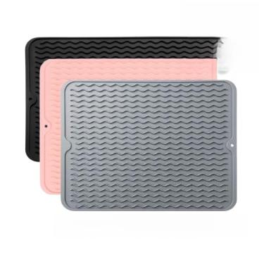 Imagem de Tapete Escorredor de Louça e Descanso de Panela em Silicone Pia Banheiro Antitérmico Antiderrapante(Aleatório)