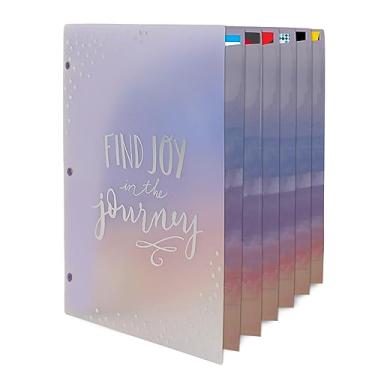 Imagem de Pastas com vários bolsos, 6 pastas de bolso, organizador de 6 bolsos, pastas de bolso de 3 furos, pasta de arquivos, fichário com bolsos, pastas coloridas duráveis para papel tamanho carta, arquivos, documentos e mais