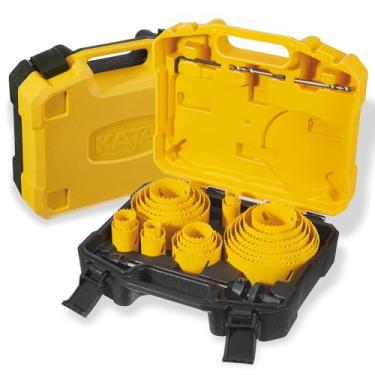 Imagem de KATA kit de serra copo bimetálica, conjunto de serra copo de aço m42 de 28 peças com 3/4" -4-3/4" (19-121mm), lâminas de serra copo de uso geral em caixa com mandris, broca, chave sextavada