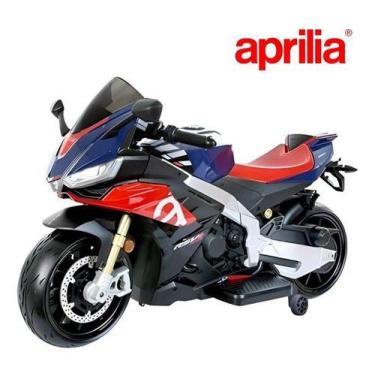 Imagem de Mini Moto Elétrica Infantil Licenciada Aprilia 12v Rsv4 Cor Azul Volta