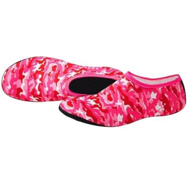 Imagem de ZJchao Sapatos de água Secagem Rápida Conforto Proteção Flexível Anti Slip Espessado Sola para Praia Piscina Atividades Poliéster Rosa Vermelha íris Multicolor Preto M L XL XXL (06)