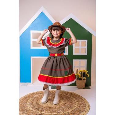 Imagem de Fantasia Junino Princesa Cangaceira/Maria Bonita, 3, Brown