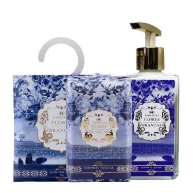 Imagem de KIT Sabonete Vegetal + Sachê Perfumado + Sabonete Líquido Flores Branc