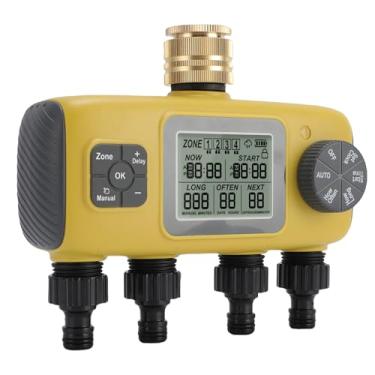Imagem de Garosa Timer de Irrigação Programável 4 Timer de Pulverização de Bronze para a Grama do Pátio Com Atraso na Chuva, Configuração Fácil para Controle de Irrigação Personalizado