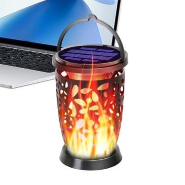 Imagem de Luminárias Solares Para Áreas Externas - Luminária de Caminho com Chama Tremeluzente | Lanternas de Pétalas Ocas Penduráveis para Caminho Jardim Varanda Piscina Quintal Entrada