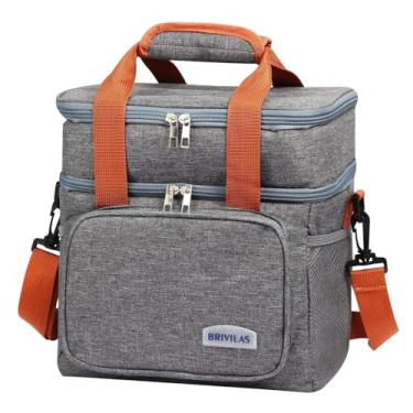 Imagem de Bolsa Térmica Grande Espaçosa Dois Compartimentos Lancheira Para Marmita, Passeio, Escola, Faculdade, Trabalho Bolsa Para Marmita (Cinza)