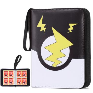 Imagem de Encadernador de cartas FAMOMI, colecionador de cartas colecionáveis de 4 bolsos, preto