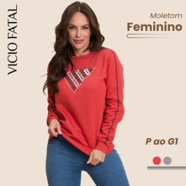 Imagem de Blusa Feminina Moletom Invernal Gola O-Feminino