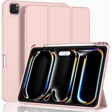 Imagem de Capa Case PREMIUM Anti Impacto com função sleep e suporte para Apple Pencil - compatível com iPad Pro 13 Polegadas 2024 M4 (Rosa)