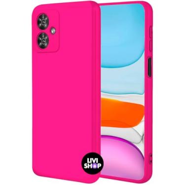 Imagem de Capa Case Capinha Compatível Motorola G55 Silicone Com Bordas Elevadas Aveludada Forro Premium (ROSA NEON)