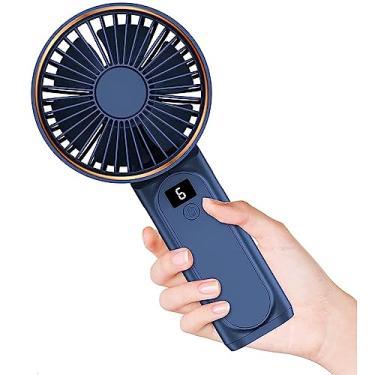 Imagem de VSULZVNU Ventilador portátil portátil, mini ventilador portátil operado por bateria com cordão 4000 Mah ventilador de mesa pequeno ajustável, ventilador de pescoço pessoal elétrico, ventiladores USB