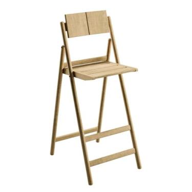 Imagem de Cadeira Dobrável Alta Tramontina Bossa em Madeira Tauari com Acabamento Natural
