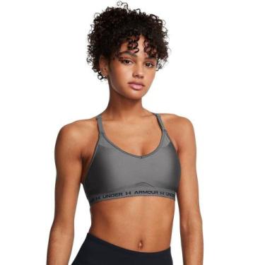 Imagem de Top de Treino Feminino Under Armour Crossback Low, Cinza, GG