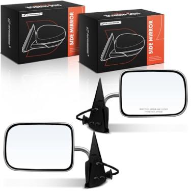 Imagem de A-Premium Espelho retrovisor elétrico lateral do motorista e do passageiro - compatível com Dodge Ram 1500 2500 3500 1994-1997 - Espelho retrovisor externo cromado dobrável manual não aquecido