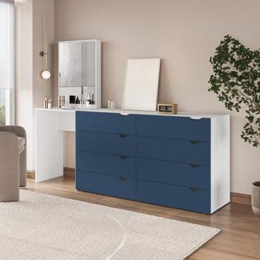 Imagem de Cômoda Penteadeira 8 Gavetas com Espelho Porto