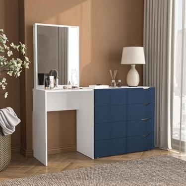 Imagem de Cômoda Penteadeira 4 Gavetas com Espelho Porto