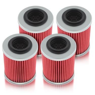 Imagem de Topkidame 4 peças de filtro de óleo adequado para Can-Am Outlander 330 400 450 500 570 650 800 850 1000 Substituição # 420256188 711256188 KN152 HF152