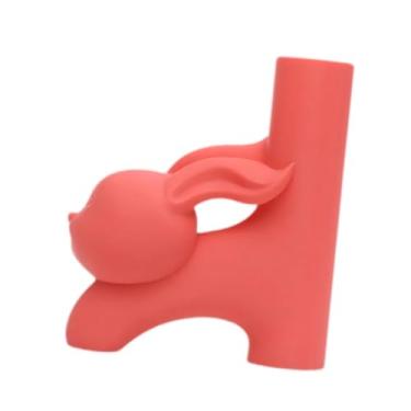 Imagem de Fenteer Vaso de flores, suporte para recipiente de flores, elegante, boho, minimalista, vaso de animais, arranjo floral para escritório, fazenda, decoração de, Coelho