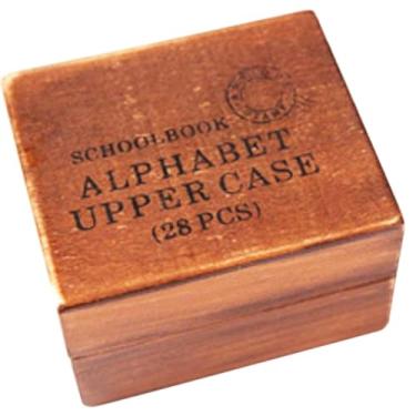 Imagem de DEAD SKIN Conjunto de carimbos de alfabeto de madeira, fonte superior vintage, grão de madeira natural, 26 letras e 2 símbolos, alça longa, carimbo de borracha estilo antigo