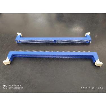 Imagem de 2x Conector Slot Para Memoria Ddr2 1,8v Azul