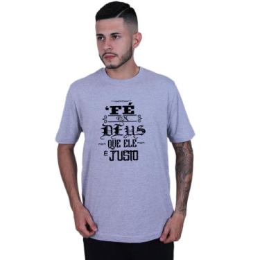 Imagem de Camiseta Unissex Fé em Deus Racionais Mcs - Lafre, Cinza, GG