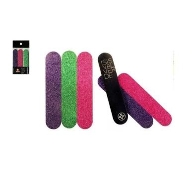 Imagem de Kit 3 lixas para unhas glitter ísis valverde - MUNDIAL