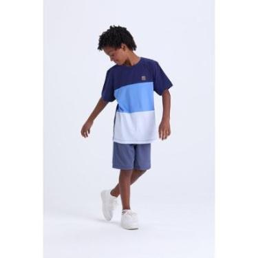Imagem de Conjunto Infantil Masculino de Verão Faixas Coloridas-Masculino