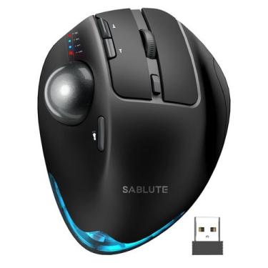 Imagem de Mouse Trackball SABLUTE Bluetooth ergonômico sem fio