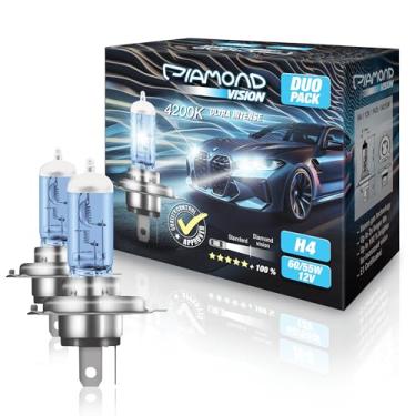 Imagem de Diamond Vision 2x H4 12V 55W | 4200K extra brilhante | Faróis de halogênio para carro | Extremamente durável | Lâmpadas de substituição para automóveis